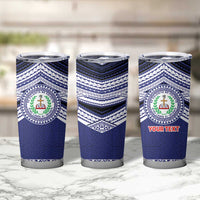 Personalised Tonga Sia'atoutai Theological College Tumbler Cup Polynesian Ngatu Tribal