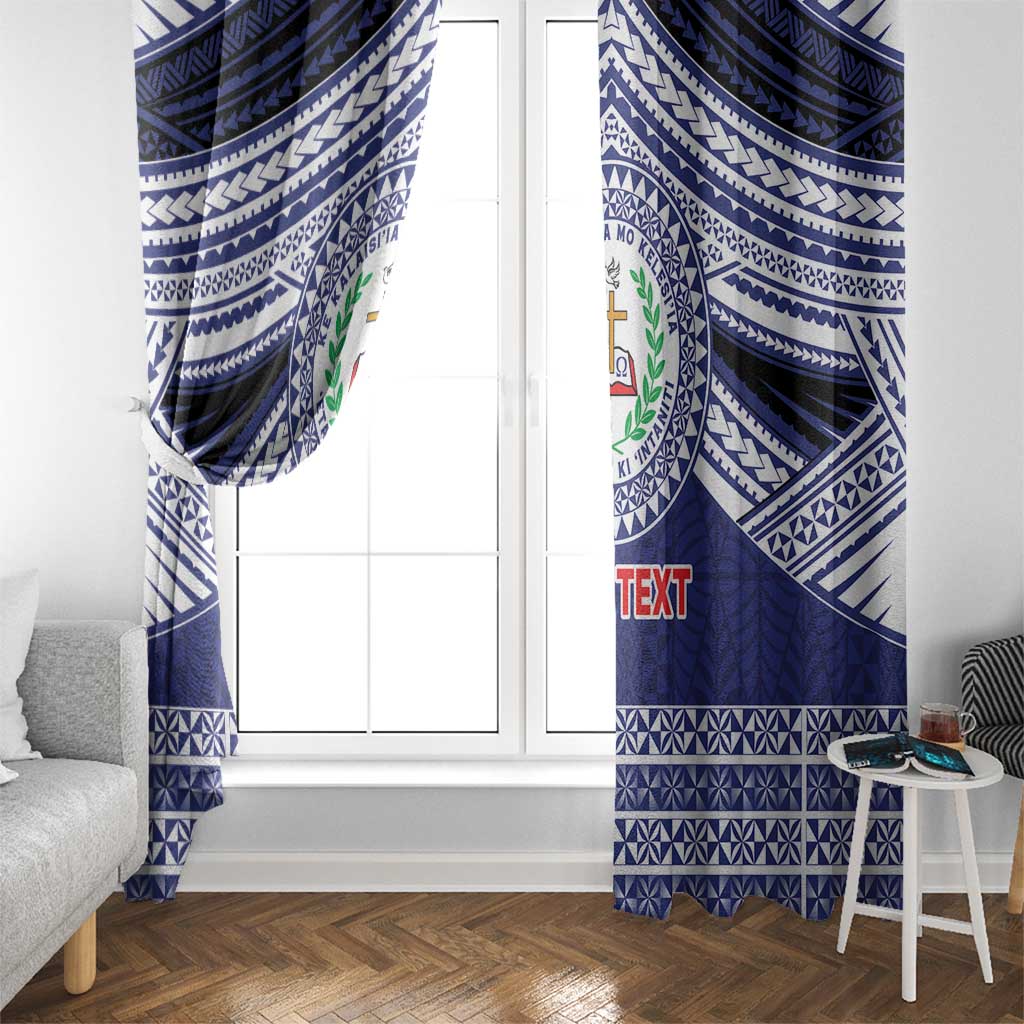 Personalised Tonga Sia'atoutai Theological College Window Curtain Polynesian Ngatu Tribal