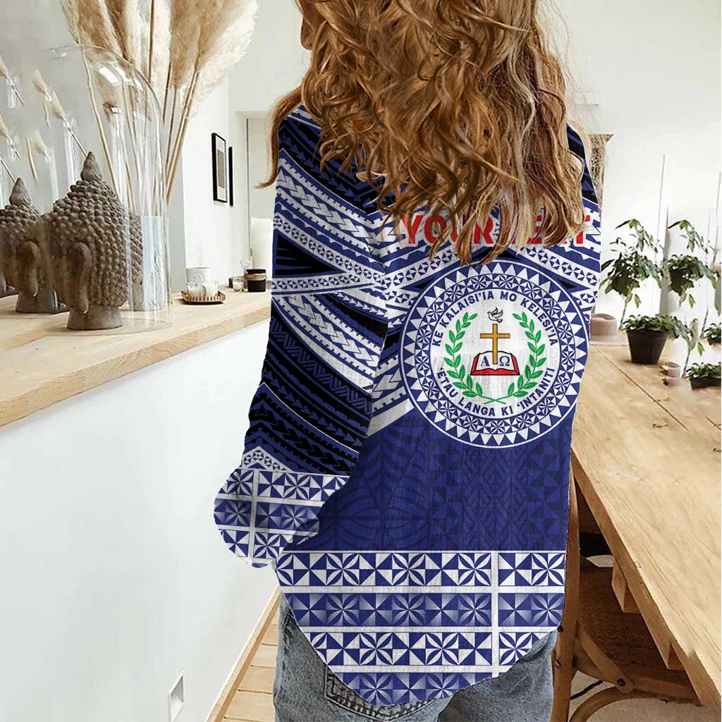 Personalised Tonga Sia'atoutai Theological College Women Casual Shirt Polynesian Ngatu Tribal LT9 - Polynesian Pride