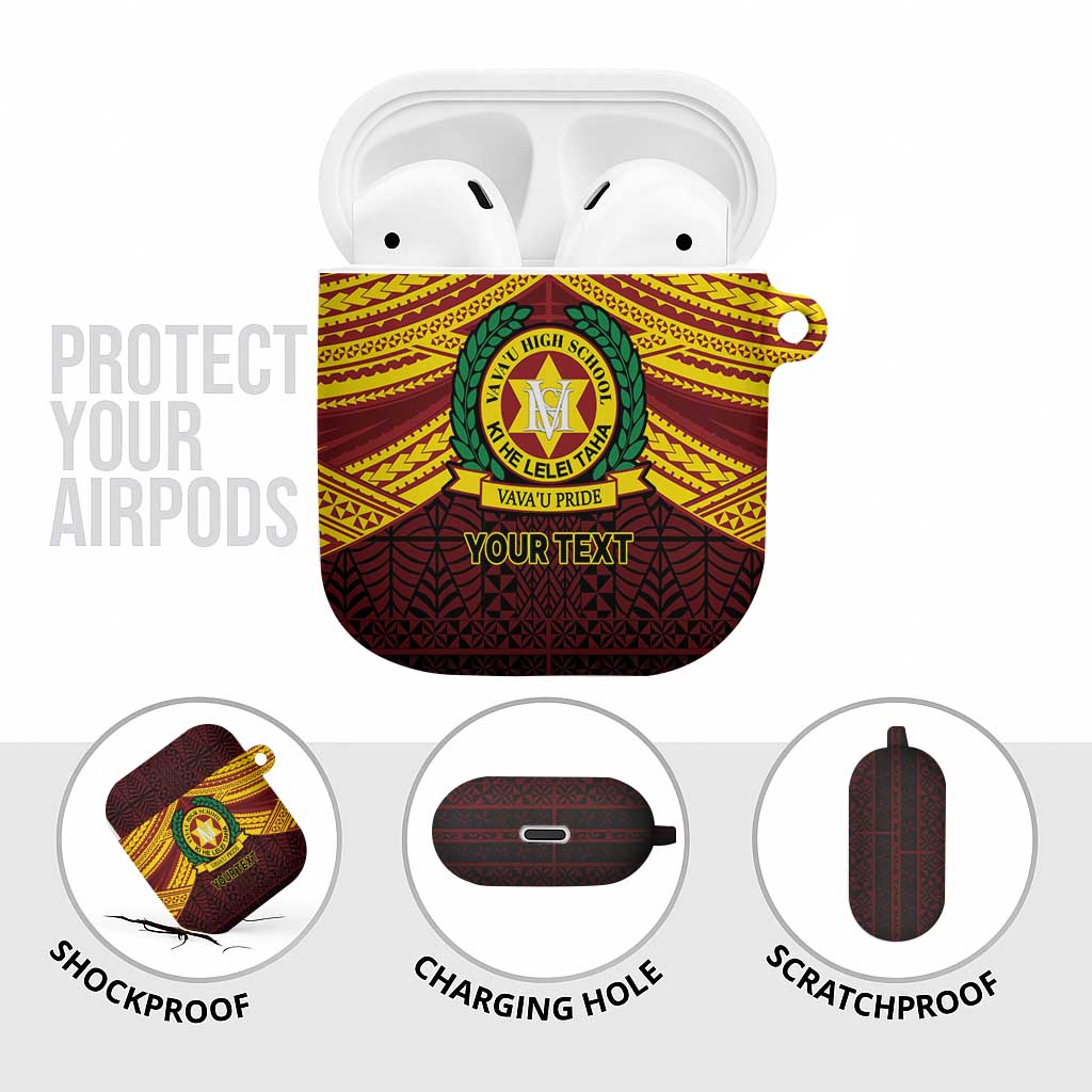 Personalised Tonga Vava'u High School AirPods Case Polynesian Ngatu Tribal - Polynesian Pride