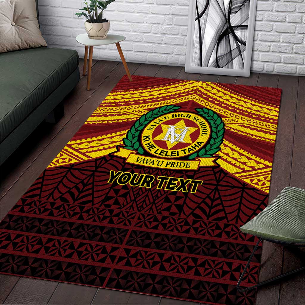 Personalised Tonga Vava'u High School Area Rug Polynesian Ngatu Tribal LT9 Red - Polynesian Pride