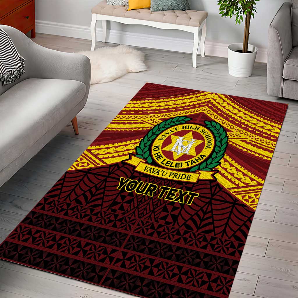 Personalised Tonga Vava'u High School Area Rug Polynesian Ngatu Tribal LT9 - Polynesian Pride