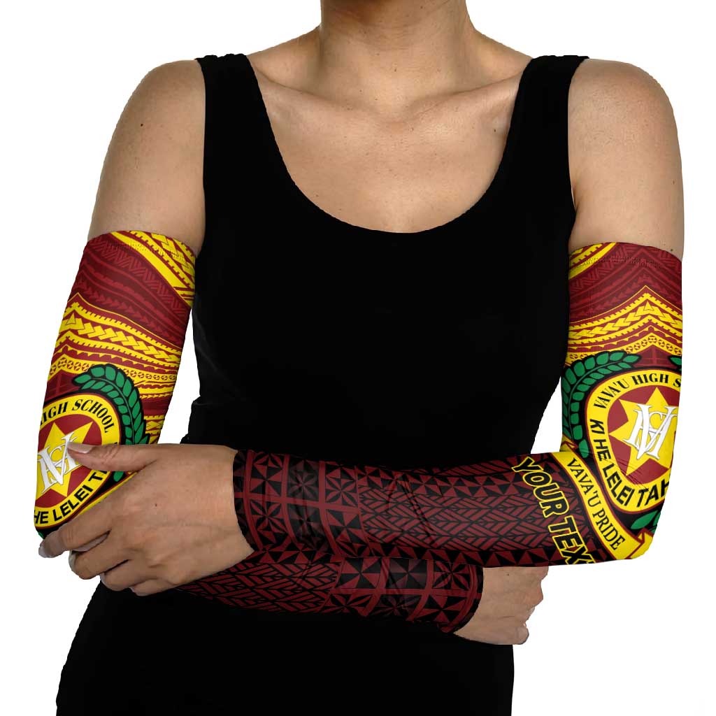 Personalised Tonga Vava'u High School Arm Sleeves Polynesian Ngatu Tribal - Polynesian Pride
