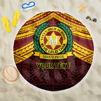 Personalised Tonga Vava'u High School Beach Blanket Polynesian Ngatu Tribal