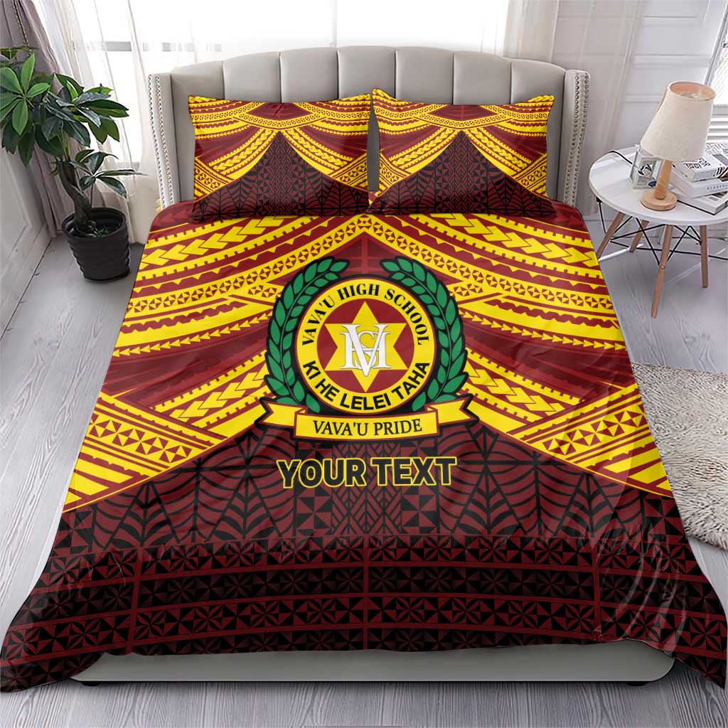 Personalised Tonga Vava'u High School Bedding Set Polynesian Ngatu Tribal