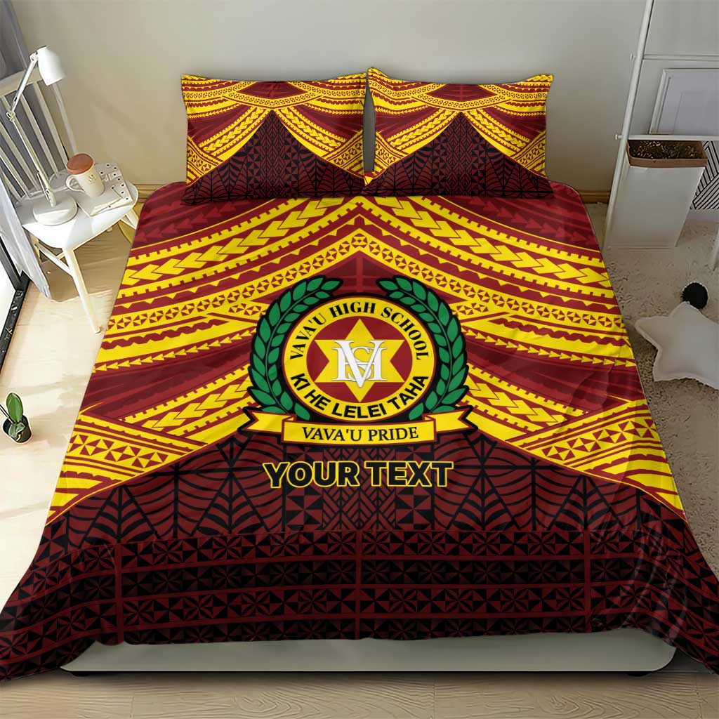 Personalised Tonga Vava'u High School Bedding Set Polynesian Ngatu Tribal