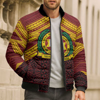 Personalised Tonga Vava'u High School Bomber Puffer Jacket Polynesian Ngatu Tribal - Polynesian Pride