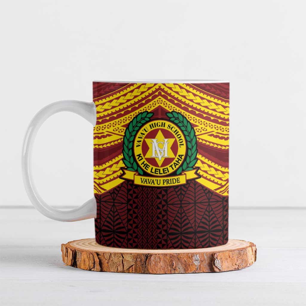 Personalised Tonga Vava'u High School Ceramic Mug Polynesian Ngatu Tribal - Polynesian Pride