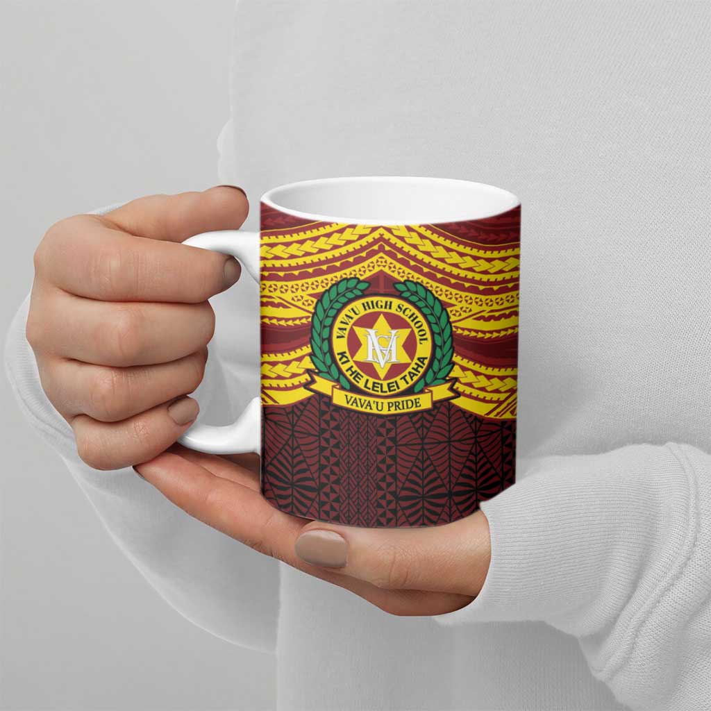 Personalised Tonga Vava'u High School Ceramic Mug Polynesian Ngatu Tribal - Polynesian Pride
