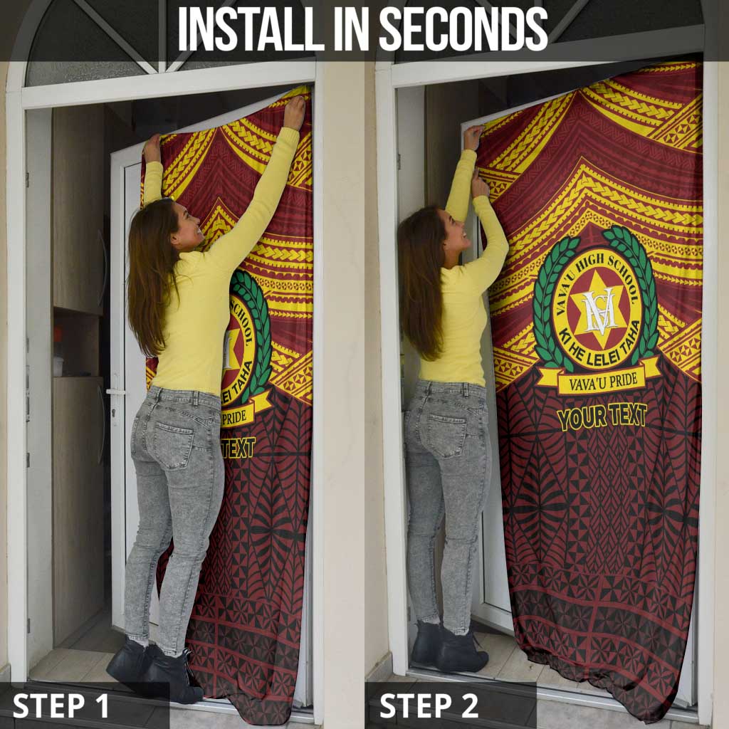 Personalised Tonga Vava'u High School Door Cover Polynesian Ngatu Tribal - Polynesian Pride