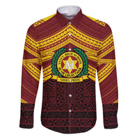 Personalised Tonga Vava'u High School Family Matching Off Shoulder Maxi Dress and Hawaiian Shirt Polynesian Ngatu Tribal