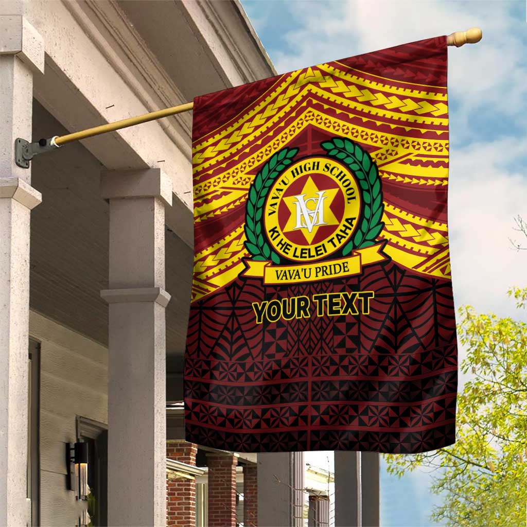 Personalised Tonga Vava'u High School Garden Flag Polynesian Ngatu Tribal