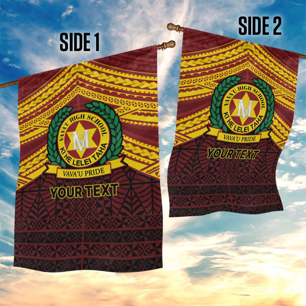 Personalised Tonga Vava'u High School Garden Flag Polynesian Ngatu Tribal