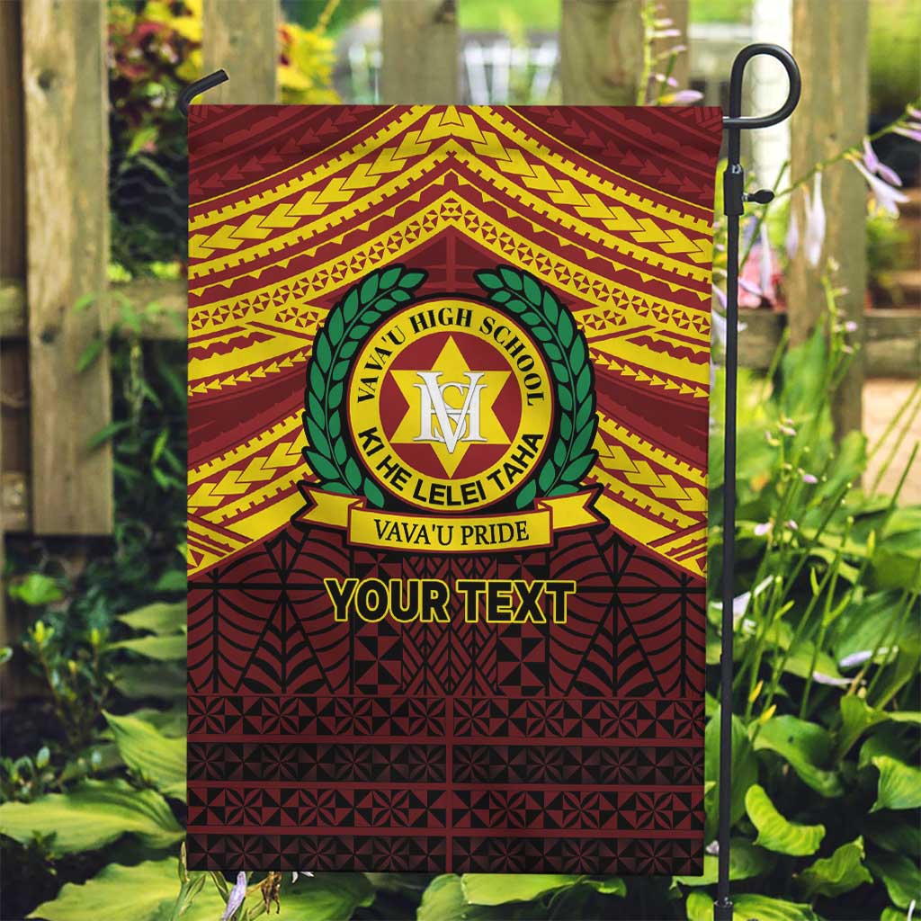 Personalised Tonga Vava'u High School Garden Flag Polynesian Ngatu Tribal