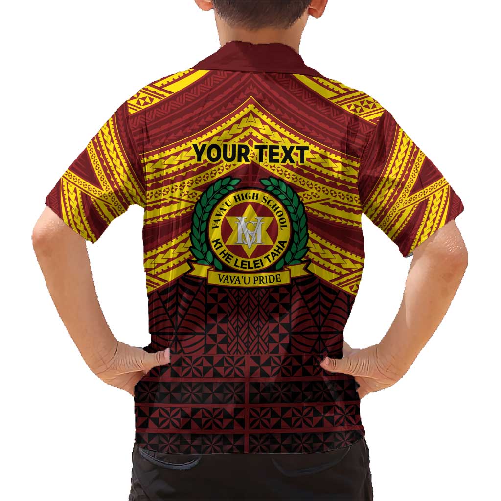 Personalised Tonga Vava'u High School Hawaiian Shirt Polynesian Ngatu Tribal