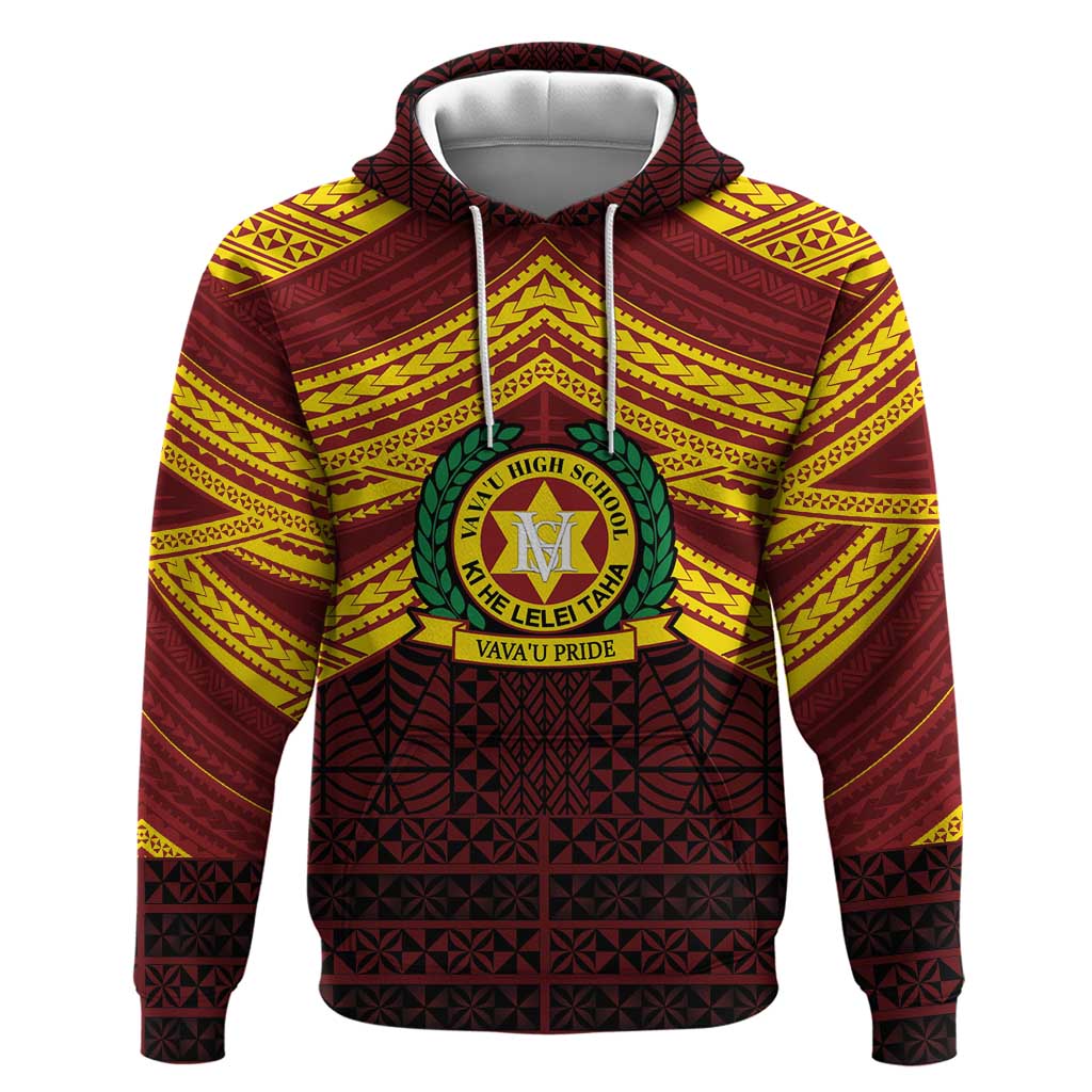 Personalised Tonga Vava'u High School Hoodie Polynesian Ngatu Tribal