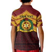 Personalised Tonga Vava'u High School Kid Polo Shirt Polynesian Ngatu Tribal