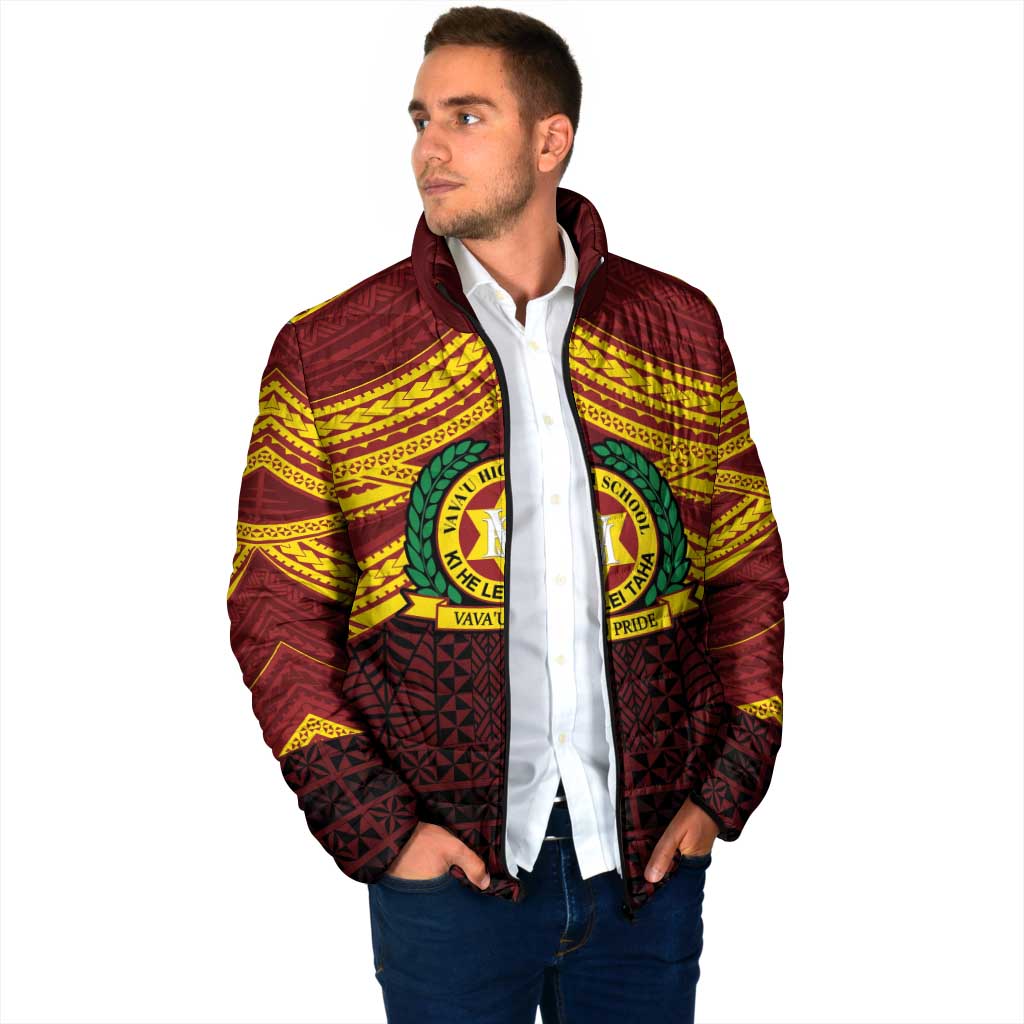 Personalised Tonga Vava'u High School Padded Jacket Polynesian Ngatu Tribal - Polynesian Pride