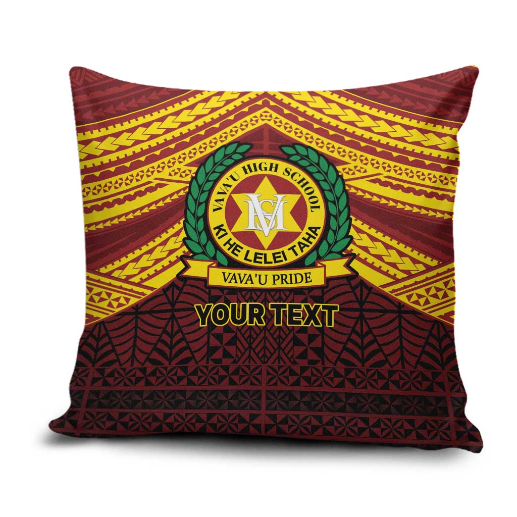 Personalised Tonga Vava'u High School Pillow Cover Polynesian Ngatu Tribal LT9 Red - Polynesian Pride