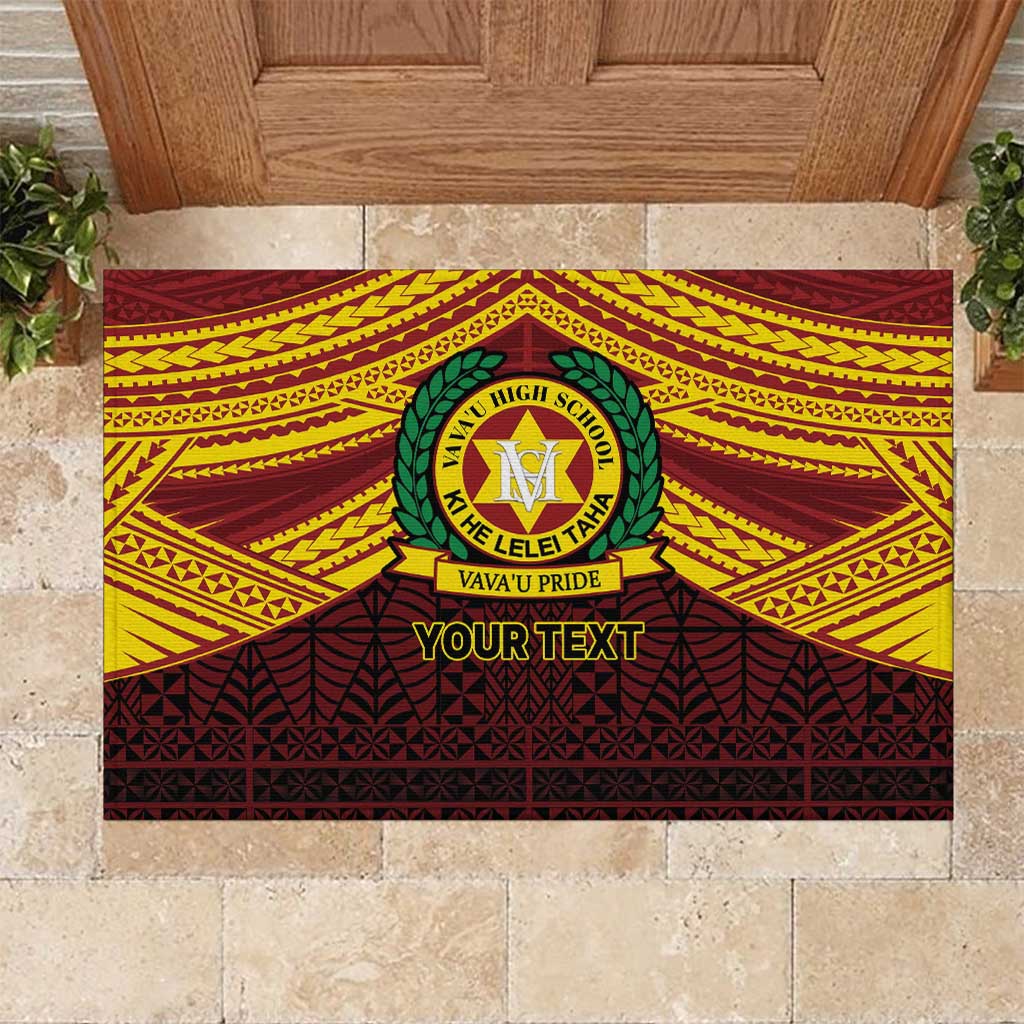 Personalised Tonga Vava'u High School Rubber Doormat Polynesian Ngatu Tribal