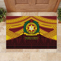 Personalised Tonga Vava'u High School Rubber Doormat Polynesian Ngatu Tribal