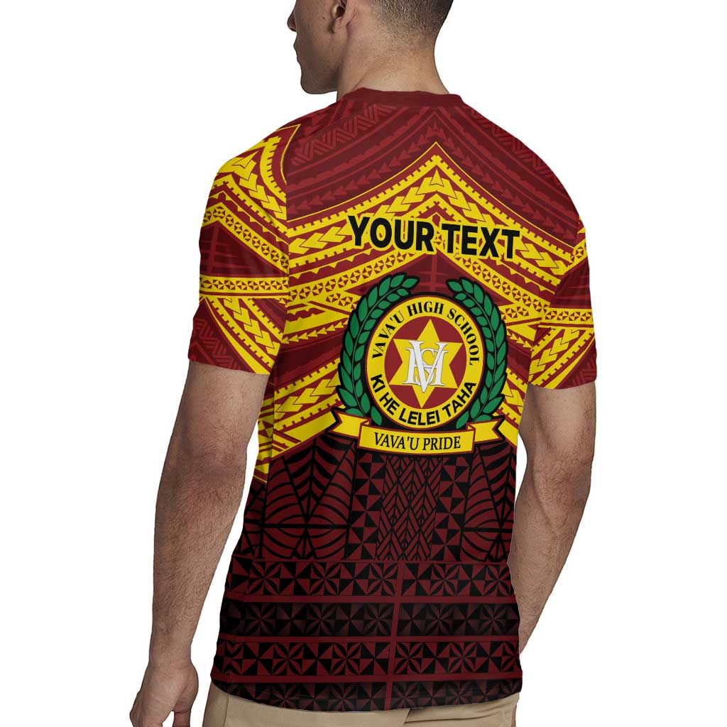 Personalised Tonga Vava'u High School Rugby Jersey Polynesian Ngatu Tribal