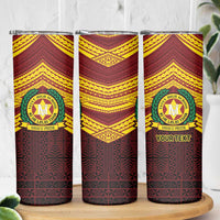 Personalised Tonga Vava'u High School Skinny Tumbler Polynesian Ngatu Tribal