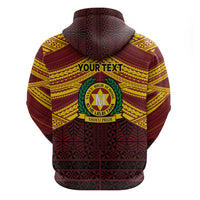 Personalised Tonga Vava'u High School Zip Hoodie Polynesian Ngatu Tribal