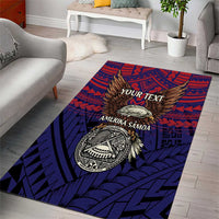 American Samoa Brave Eagle Personalized Area Rug National Flag Color LT9 - Polynesian Pride