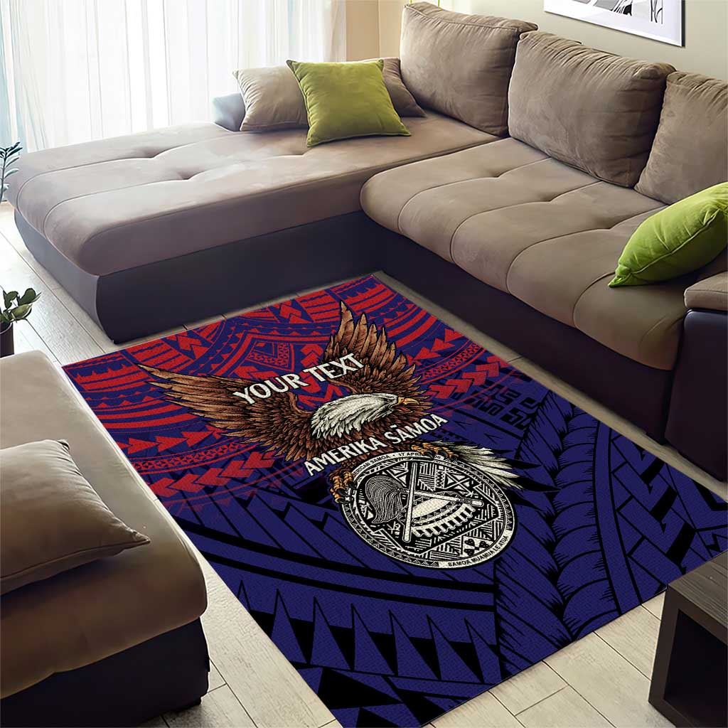 American Samoa Brave Eagle Personalized Area Rug National Flag Color LT9 - Polynesian Pride