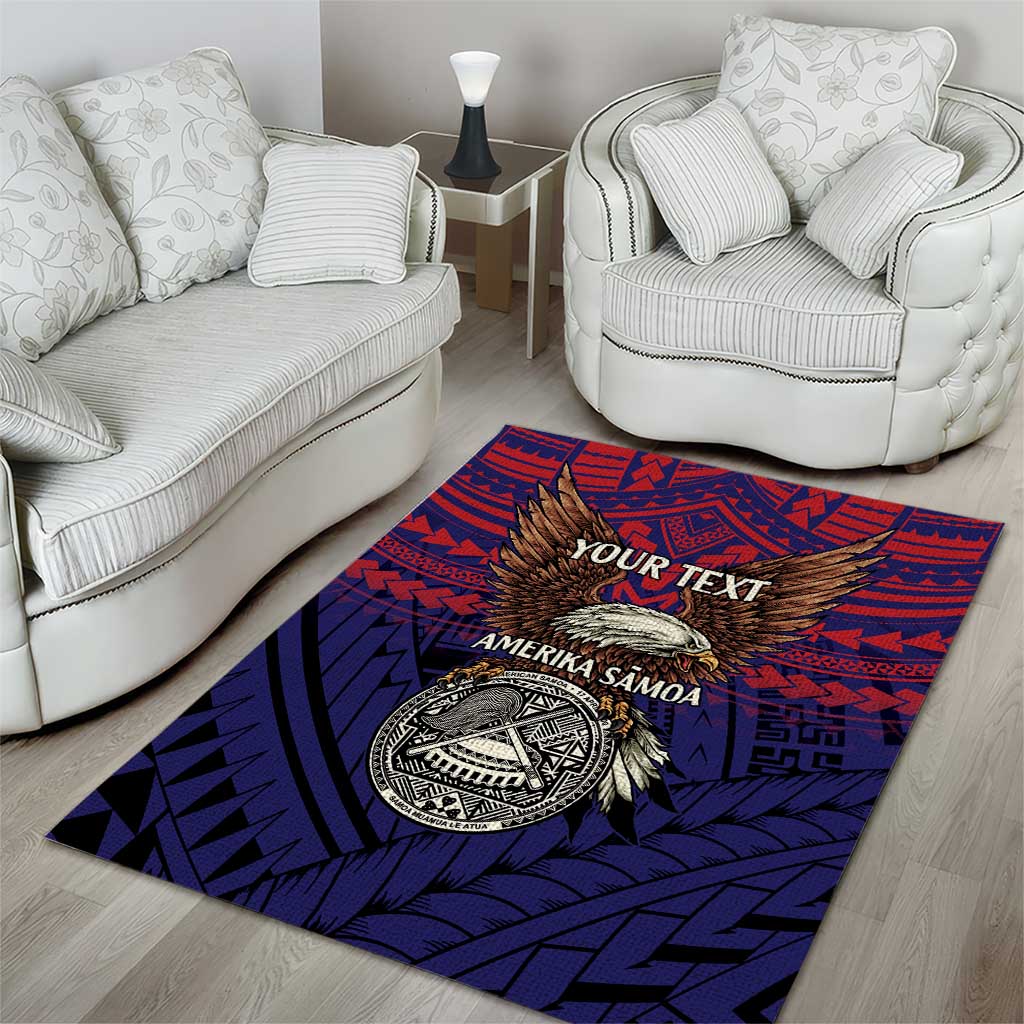 American Samoa Brave Eagle Personalized Area Rug National Flag Color LT9 - Polynesian Pride