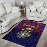 American Samoa Brave Eagle Personalized Area Rug National Flag Color LT9 - Polynesian Pride