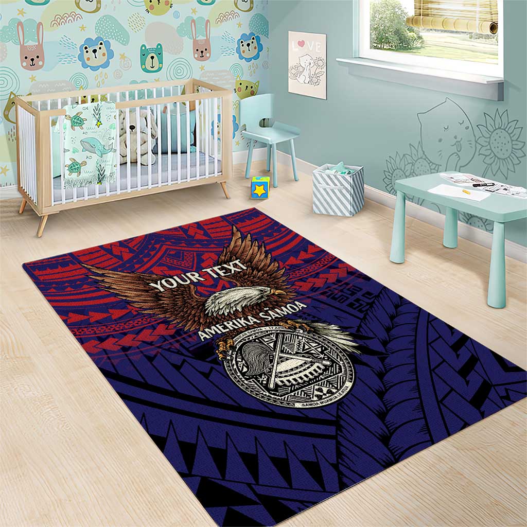 American Samoa Brave Eagle Personalized Area Rug National Flag Color LT9 - Polynesian Pride