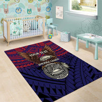 American Samoa Brave Eagle Personalized Area Rug National Flag Color LT9 - Polynesian Pride