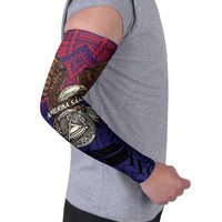 American Samoa Brave Eagle Personalized Arm Sleeves National Flag Color LT9 - Polynesian Pride