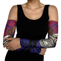 American Samoa Brave Eagle Personalized Arm Sleeves National Flag Color LT9 - Polynesian Pride