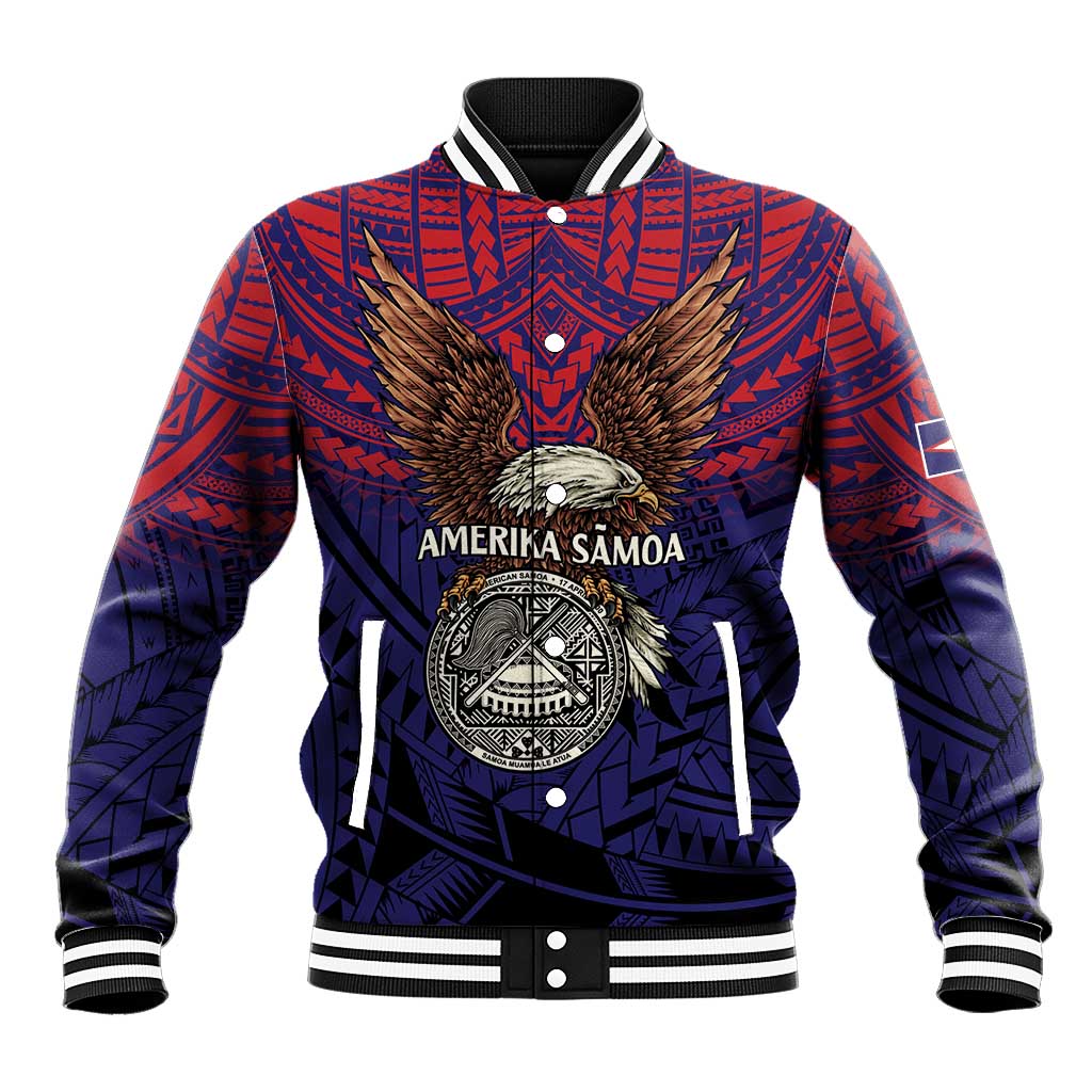 American Samoa Brave Eagle Personalized Baseball Jacket National Flag Color