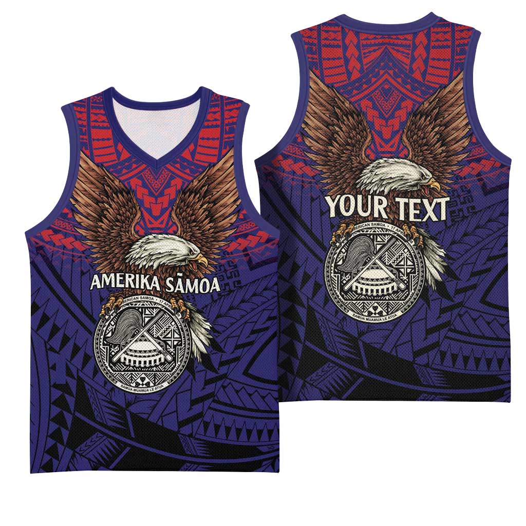 American Samoa Brave Eagle Personalized Basketball Jersey National Flag Color LT9 - Polynesian Pride