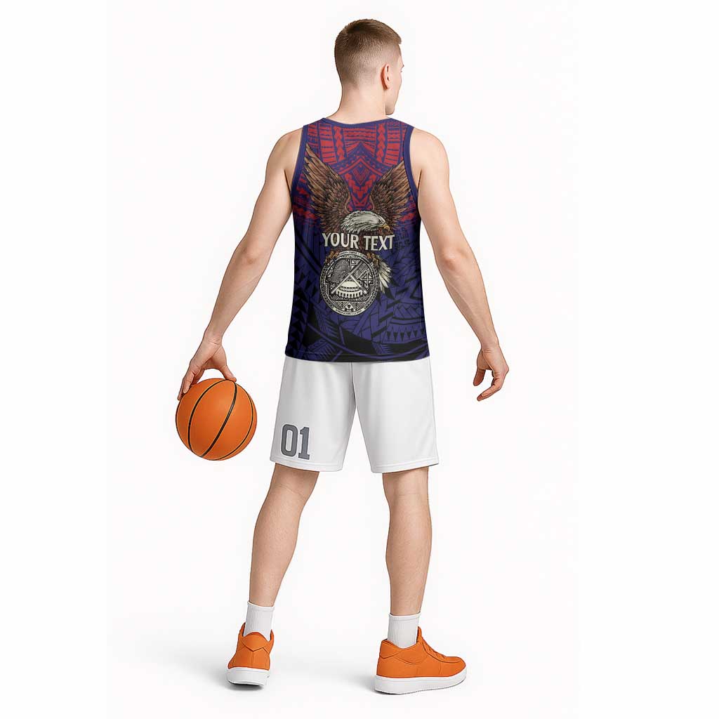American Samoa Brave Eagle Personalized Basketball Jersey National Flag Color LT9 - Polynesian Pride