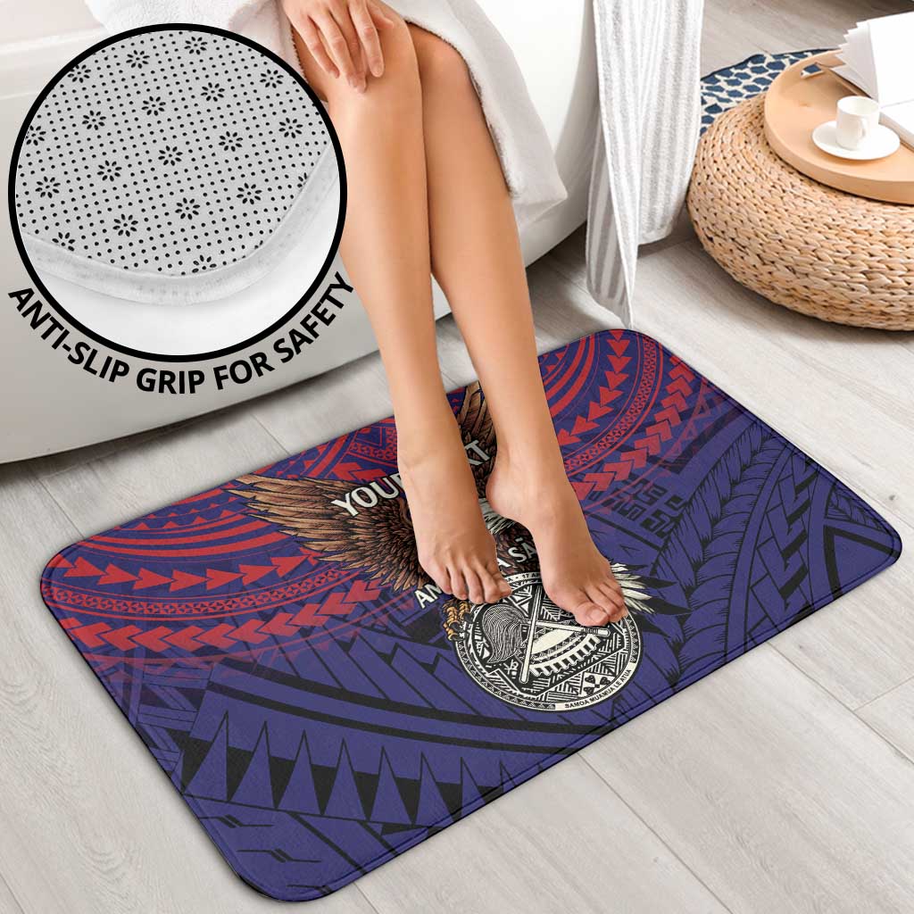 American Samoa Brave Eagle Personalized Bathroom Set National Flag Color - Polynesian Pride