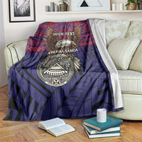 American Samoa Brave Eagle Personalized Blanket National Flag Color LT9 Blue - Polynesian Pride