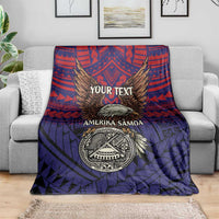 American Samoa Brave Eagle Personalized Blanket National Flag Color LT9 - Polynesian Pride