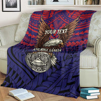 American Samoa Brave Eagle Personalized Blanket National Flag Color LT9 - Polynesian Pride