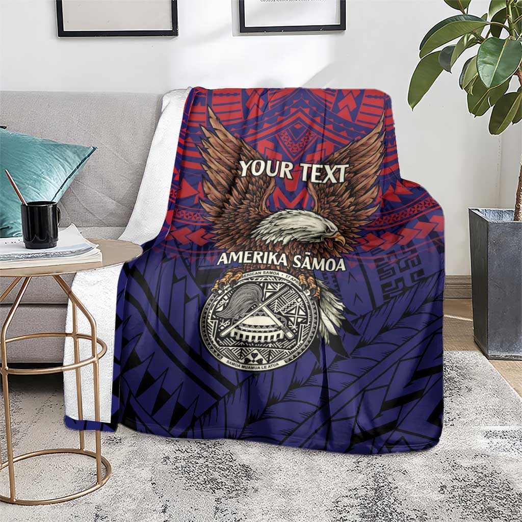 American Samoa Brave Eagle Personalized Blanket National Flag Color LT9 - Polynesian Pride