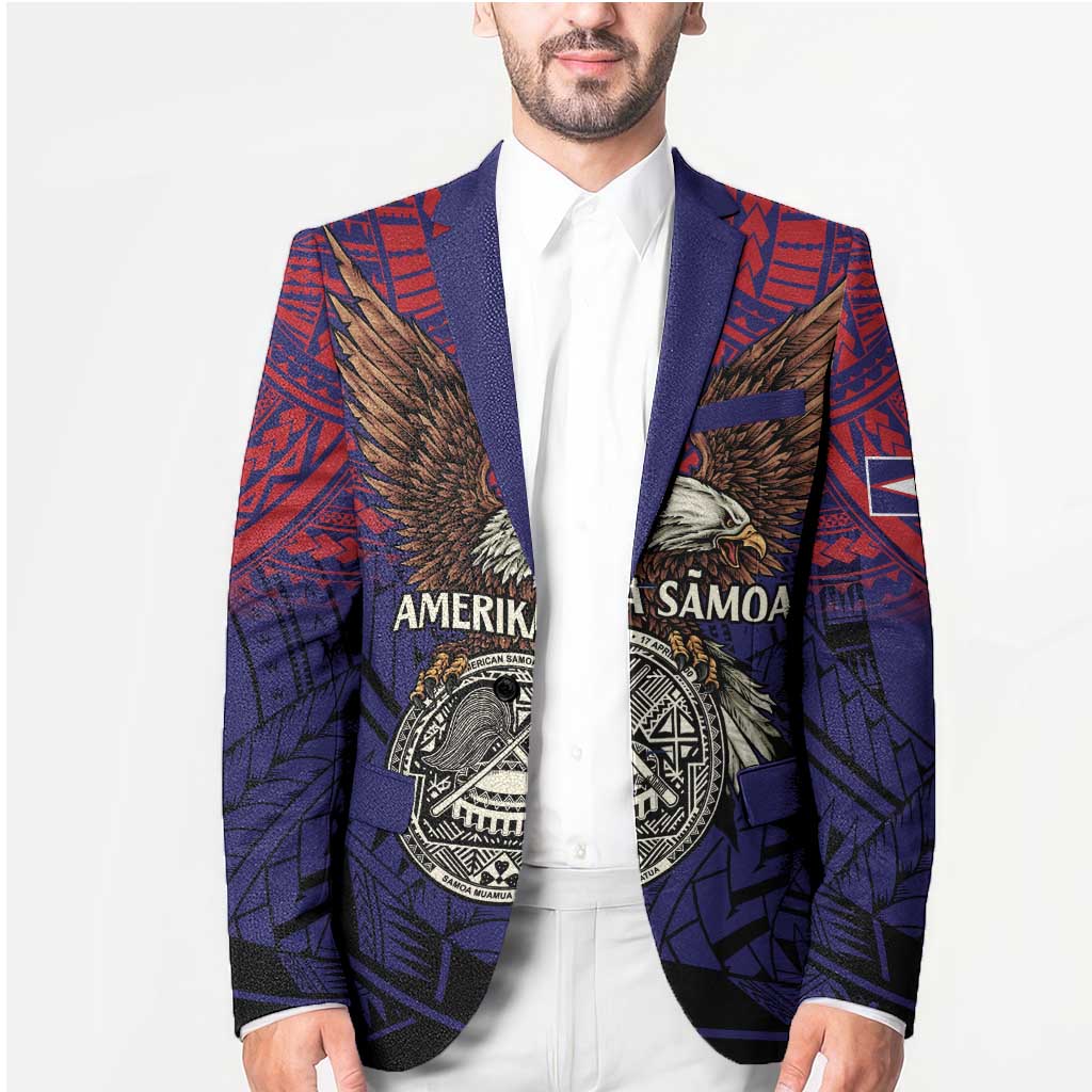 American Samoa Brave Eagle Personalized Blazer National Flag Color LT9 - Polynesian Pride