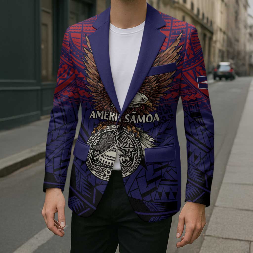 American Samoa Brave Eagle Personalized Blazer National Flag Color LT9 - Polynesian Pride