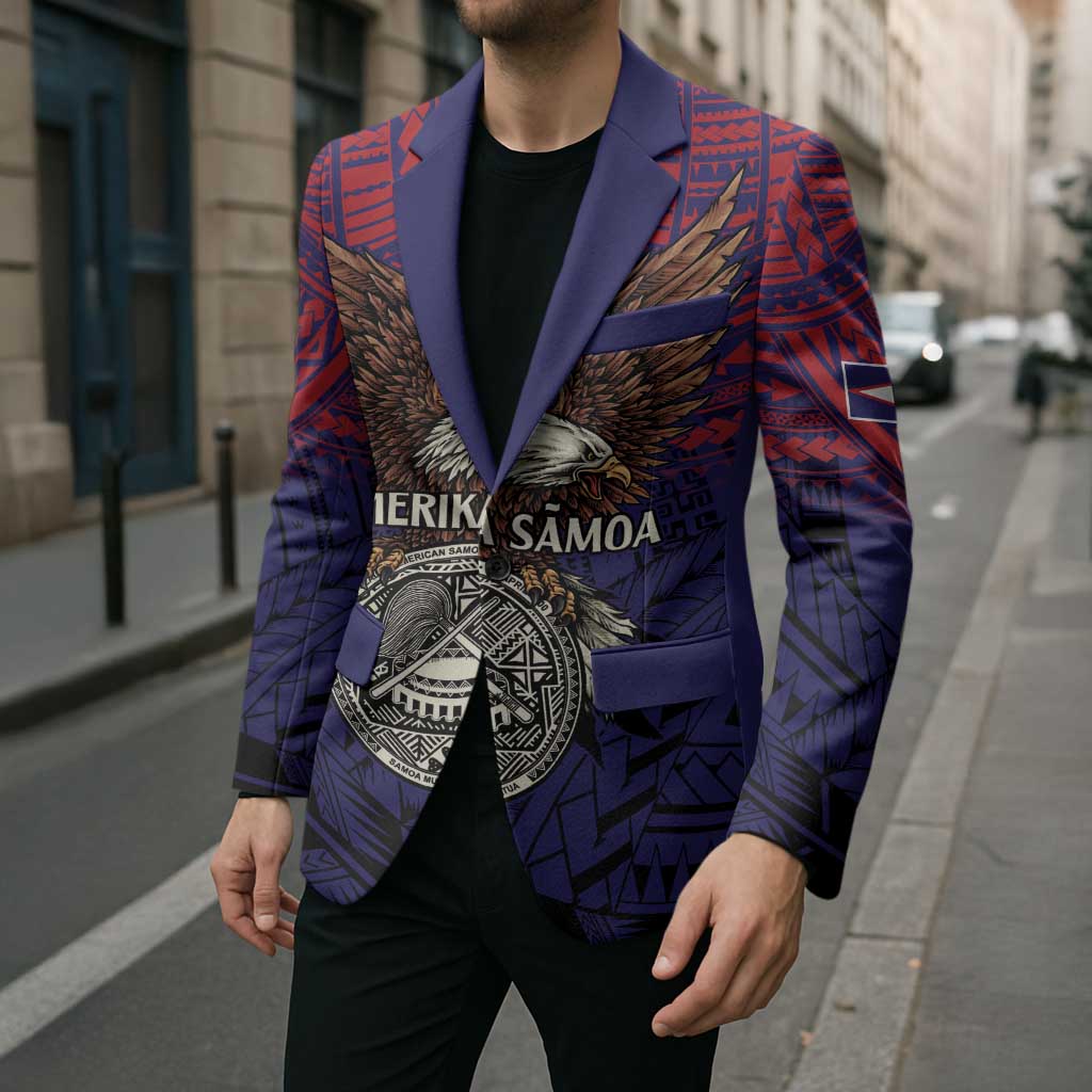 American Samoa Brave Eagle Personalized Blazer National Flag Color LT9 - Polynesian Pride