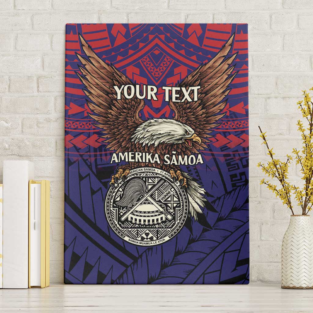American Samoa Brave Eagle Personalized Canvas Wall Art National Flag Color