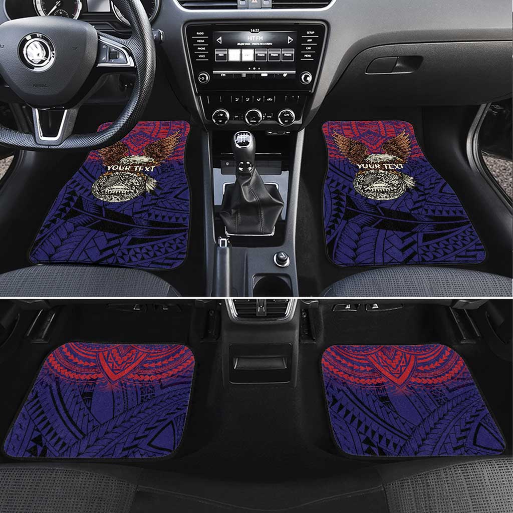 American Samoa Brave Eagle Personalized Car Mats National Flag Color LT9 Set 4pcs Blue - Polynesian Pride
