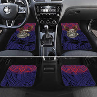 American Samoa Brave Eagle Personalized Car Mats National Flag Color LT9 Set 4pcs Blue - Polynesian Pride